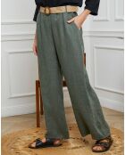 Pantalon 100% Lin Jamina kaki