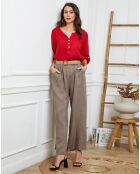Pantalon 100% Lin Jamina taupe