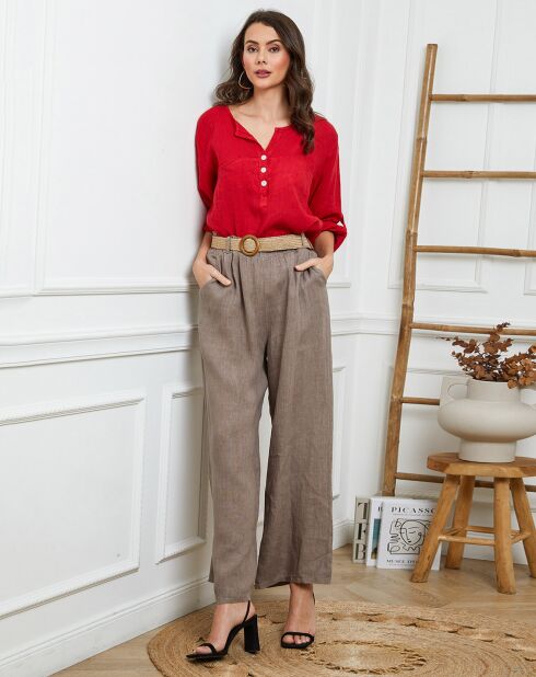 Pantalon 100% Lin Jamina taupe