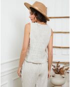 Gilet 100% Lin Jaskar beige