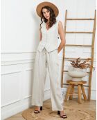 Gilet 100% Lin Jaskar beige