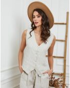 Gilet 100% Lin Jaskar beige