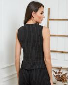 Gilet 100% Lin Jaskar noir