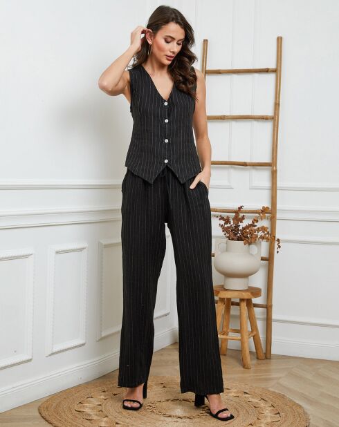 Gilet 100% Lin Jaskar noir
