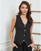 Gilet 100% Lin Jaskar noir