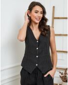 Gilet 100% Lin Jaskar noir