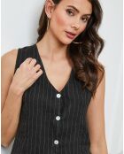 Gilet 100% Lin Jaskar noir