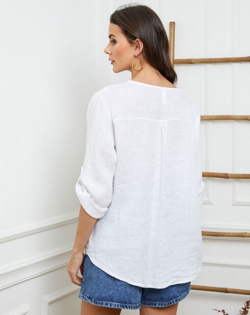 Jilda Weißes Top aus 100% Leinen