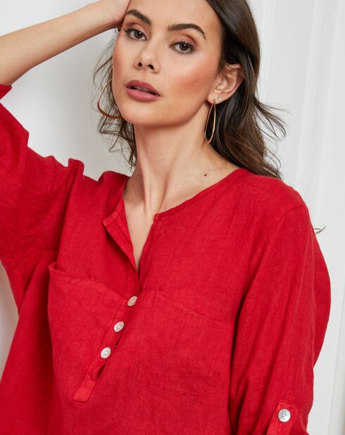 Rotes Top Jilda aus 100% Leinen
