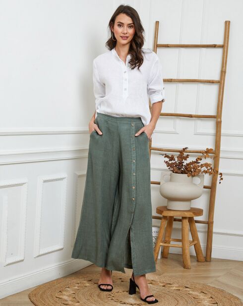 Jimenez Weißes Hemd aus 100% Leinen