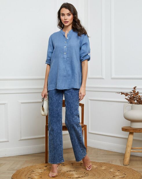Chemise 100% Lin Jimenez indigo