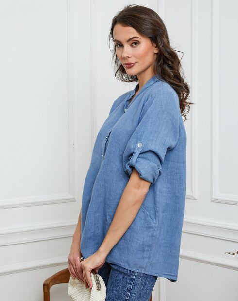 Chemise 100% Lin Jimenez indigo
