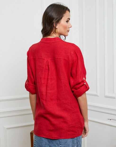 Chemise 100% Lin Jimenez rouge