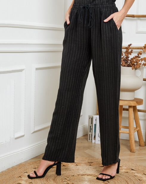 100% linnen Joujou zwarte broek
