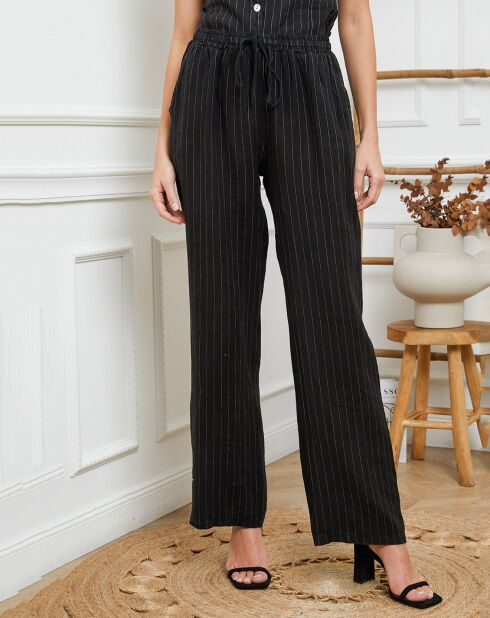 100% linnen Joujou zwarte broek