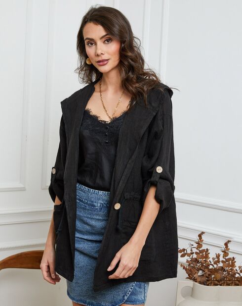 Veste 100% Lin Laurine noire