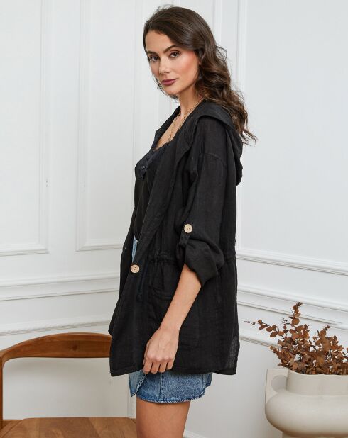 Veste 100% Lin Laurine noire