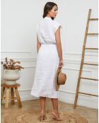 Robe 100% Lin Melina blanche