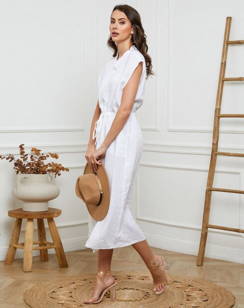 Robe 100% Lin Melina blanche