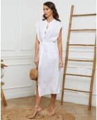 Robe 100% Lin Melina blanche
