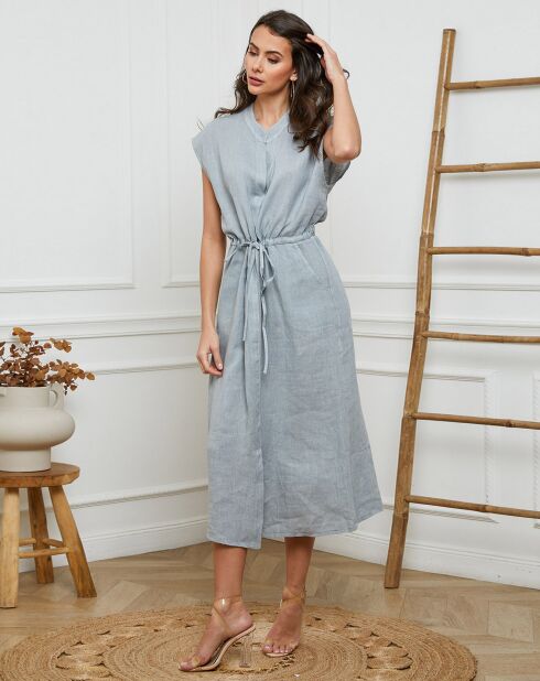 Robe 100% Lin Melina grise