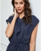 Robe 100% Lin Melina marine