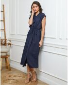 Robe 100% Lin Melina marine