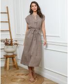 Robe 100% Lin Melina taupe