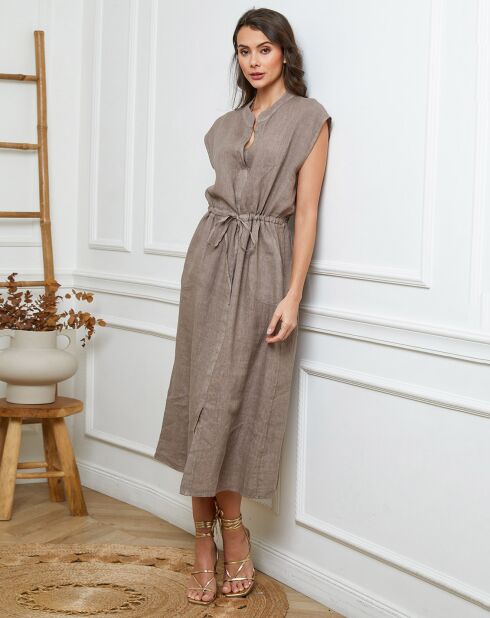 Robe 100% Lin Melina taupe