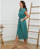 Robe 100% Lin Melina verte