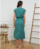 Robe 100% Lin Melina verte