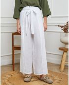 Pantalon 100% Lin Sasha blanc