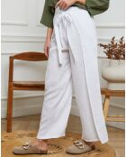 Pantalon 100% Lin Sasha blanc