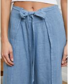 Pantalon 100% Lin Sasha ciel