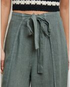 Pantalon 100% Lin Sasha kaki