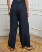 Pantalon 100% Lin Sasha marine