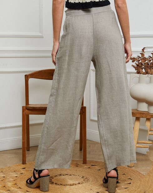 Pantalon 100% Lin Sasha taupe