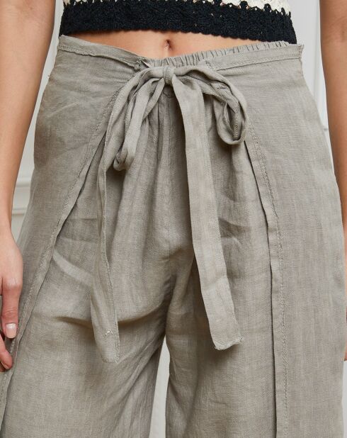 Pantalon 100% Lin Sasha taupe