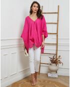 Blouse 100% Lin Finlinda fushia