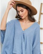 Blouse 100% Lin Finlinda indigo