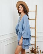 Blouse 100% Lin Finlinda indigo