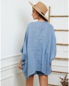 Blouse 100% Lin Finlinda indigo