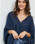 Blouse 100% Lin Finlinda marine