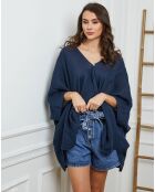 Blouse 100% Lin Finlinda marine