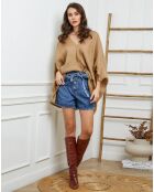 Blouse 100% Lin Finlinda taupe