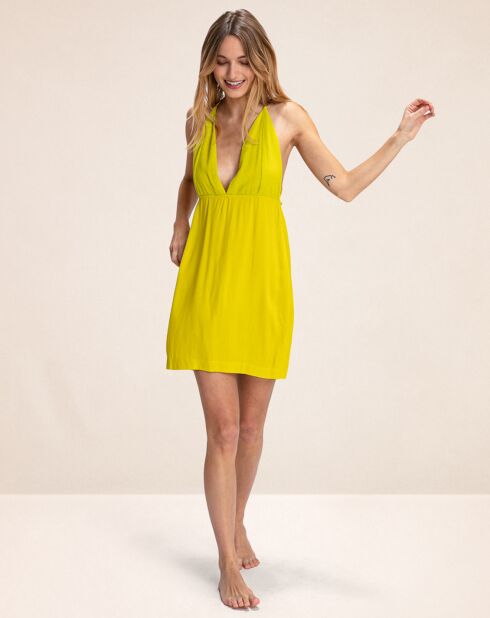 Robe Courte en Lin & Soie Ariel jaune