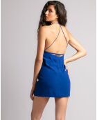 Robe Courte en Lin & Soie Ariel bleue