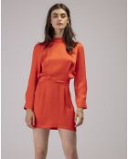 Robe Courte 100% Soie Dune orange