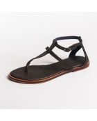 Sandales entre-doigts en Velours de Cuir de Chèvre Isaac crack gold