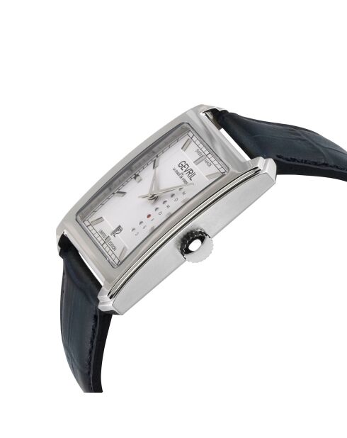 Montre Manhattanhenge Homme Automatique en Cuir bleu marine